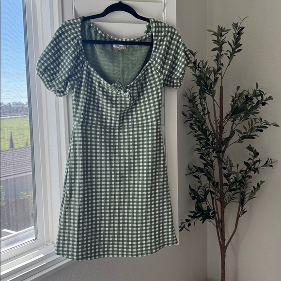 Madewell Dresses & Skirts - Green Gingham Madewell Mini XXS